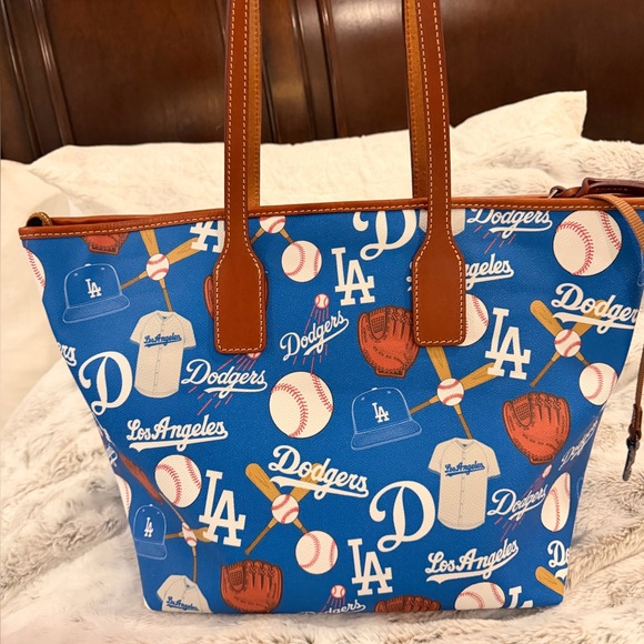 Dooney & Bourke Dodgers Blue and Brown Tote - Picture 3 of 9